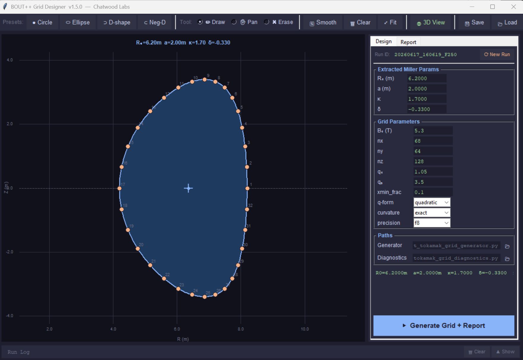 Grid Suite interface for designing and inspecting BOUT++ computational grids